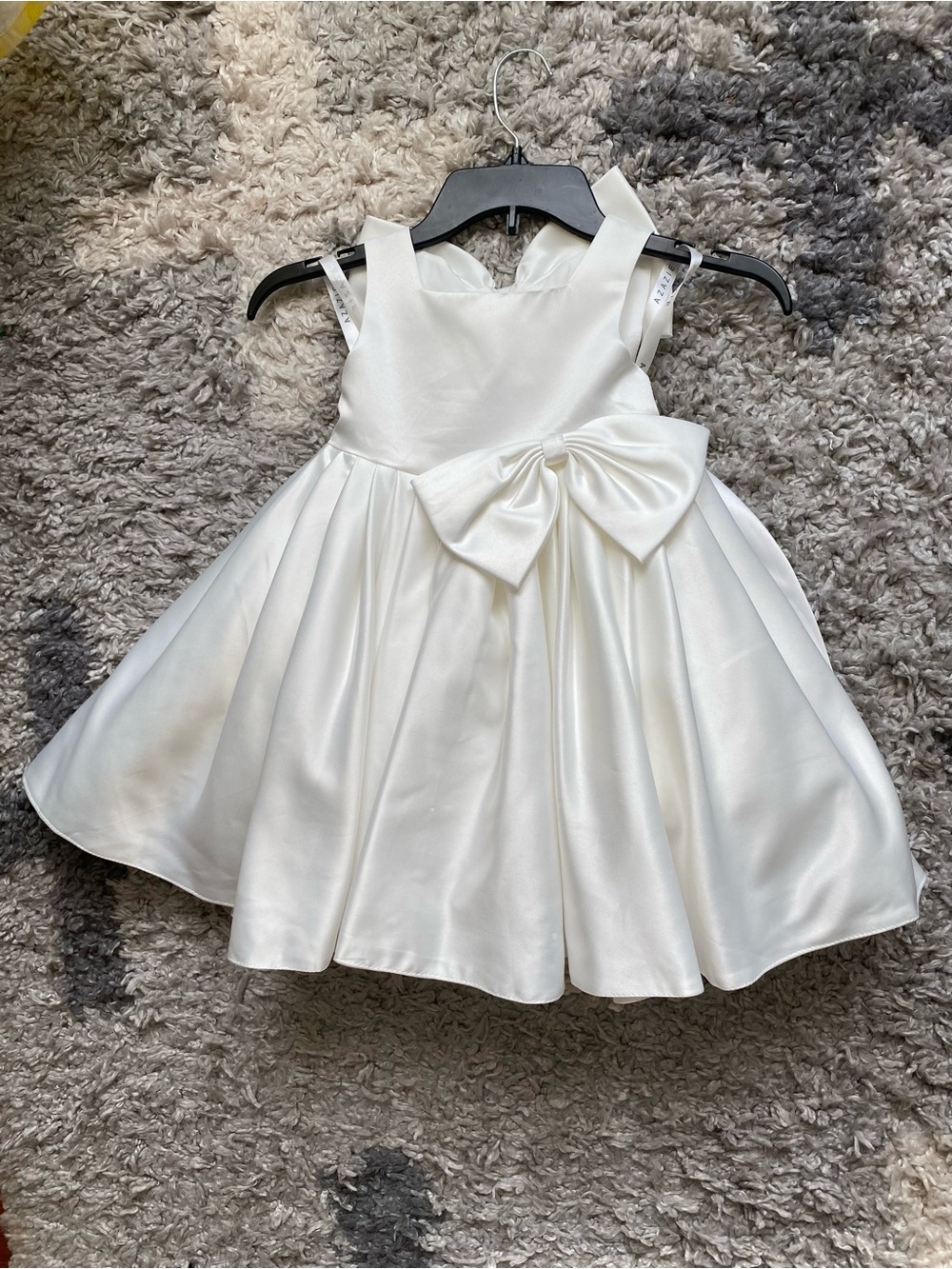 Azazie bo peep Classic Ivory Bow-Accent Girls' Dress